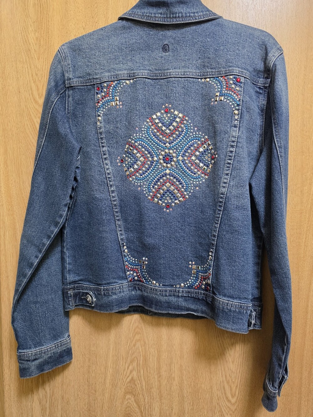 Christine Alexander Medium Blue Denim Jacket with Embellished Pockets